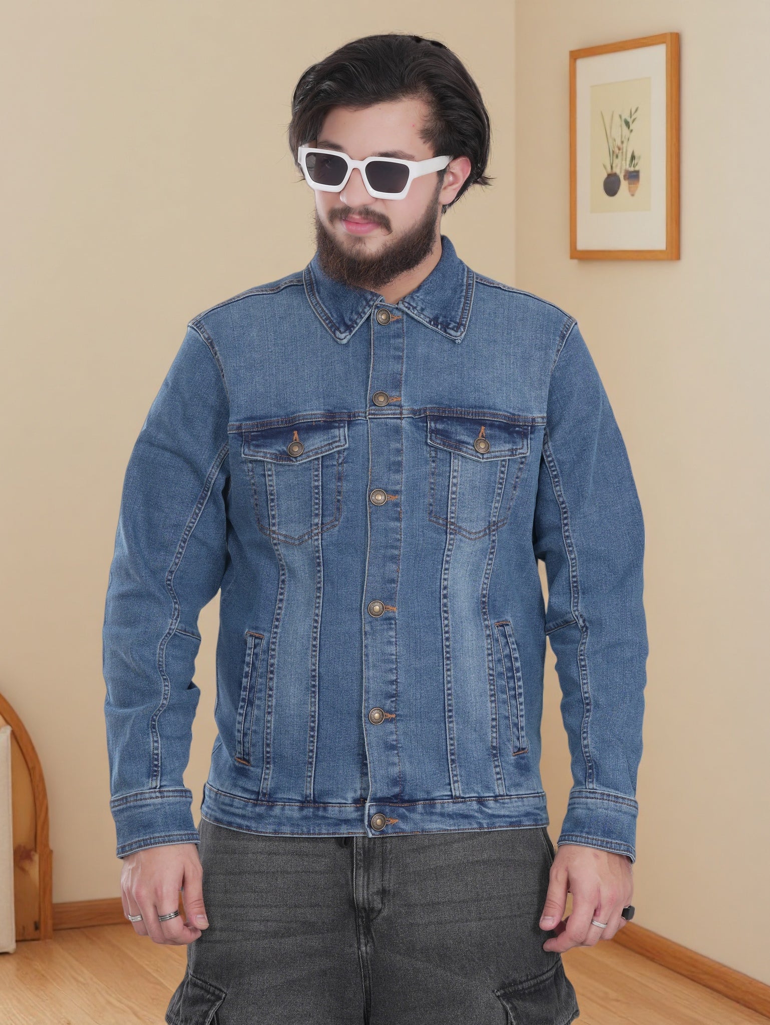 Mens Blue Denim Jacket - Regular Fit Main image