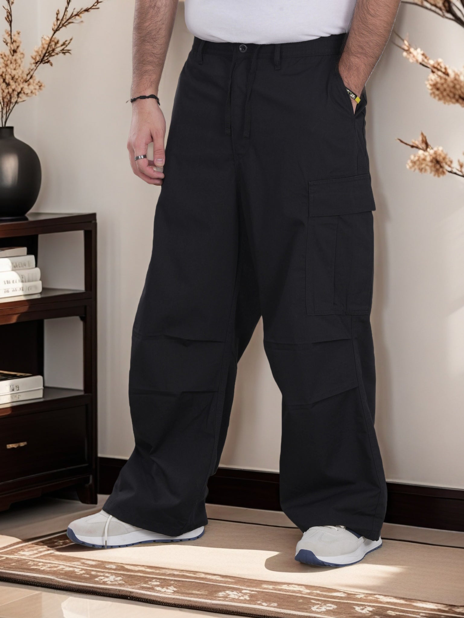 Men Wide Leg Trouser Pant Secondary image