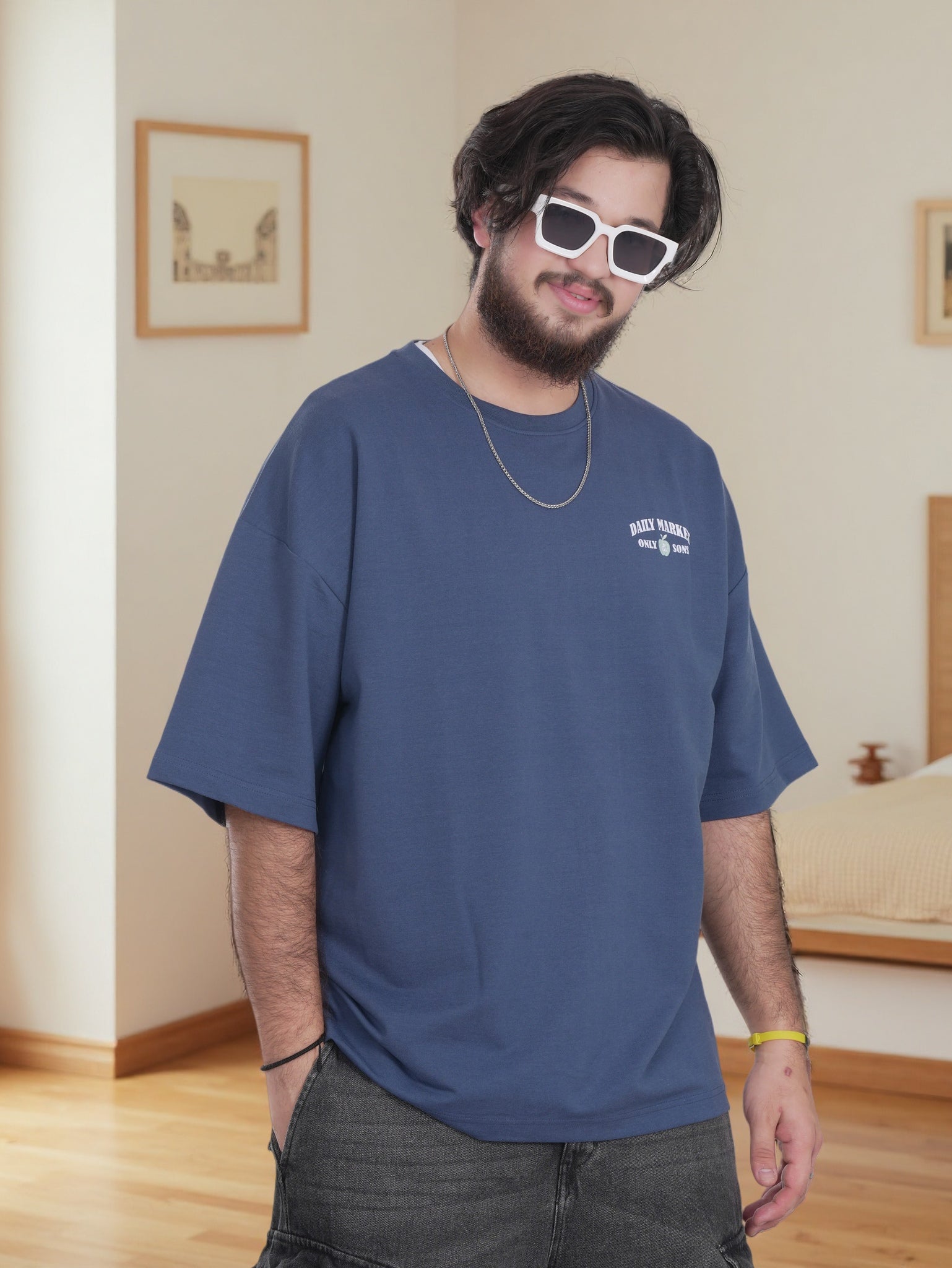 Men Over-sized Shirt with back Print