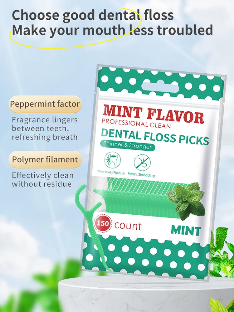 Mint dental floss stick