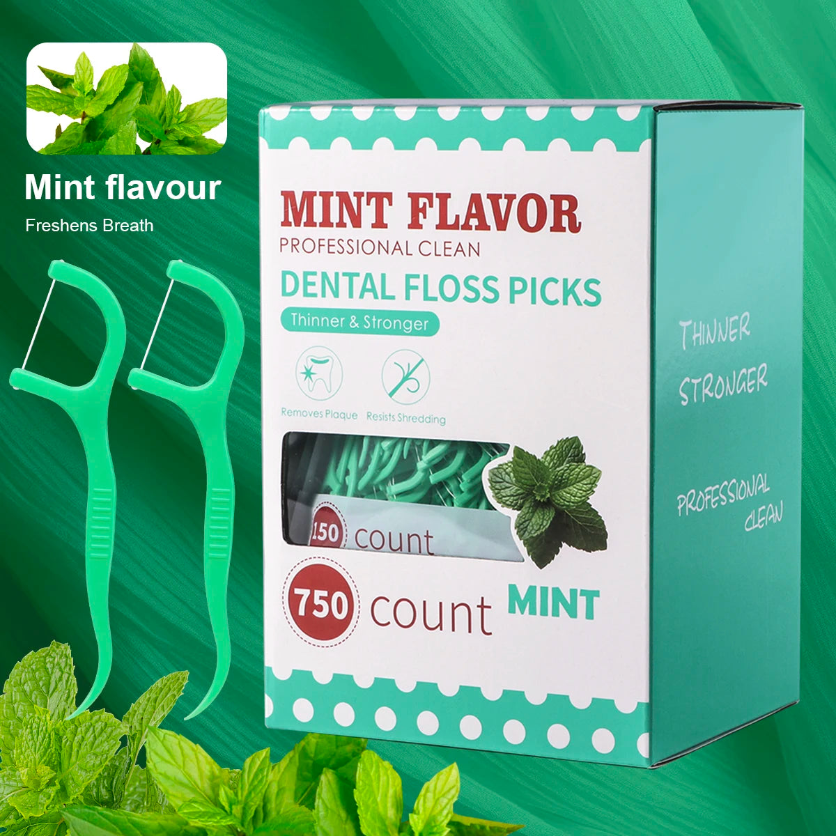 Mint dental floss stick