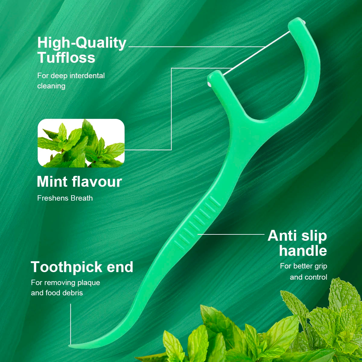 Mint dental floss stick